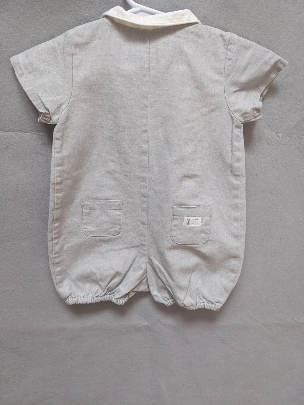 Janie and Jack Cream Baby Romper